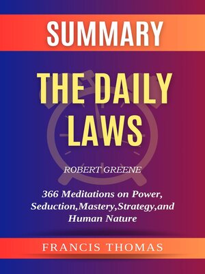 cover image of Summary of the Daily Laws by Robert Greene